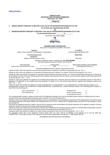 Thumbnail Pilgrim's Pride
 10-K Annual Report 2025