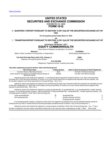 Vorschaubild Equity Commonwealth 10-Q Quartalsbericht 2023 