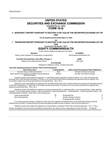 Vorschaubild Equity Commonwealth 10-Q Quartalsbericht 2024 