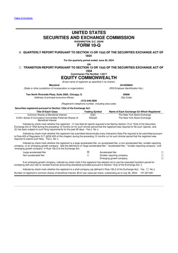 Vorschaubild Equity Commonwealth 10-Q Quartalsbericht 2024 