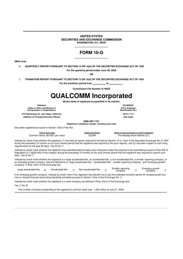 Thumbnail QUALCOMM 10-Q Quarterly Report FY2026 