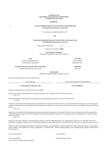 Thumbnail Park National Corp 10-K Annual Report 2017