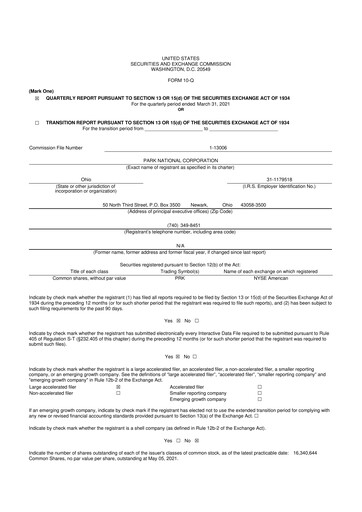 Thumbnail Park National Corp 10-Q Quarterly Report FY2021 