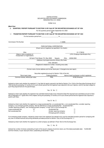 Thumbnail Park National Corp 10-Q Quarterly Report FY2022 