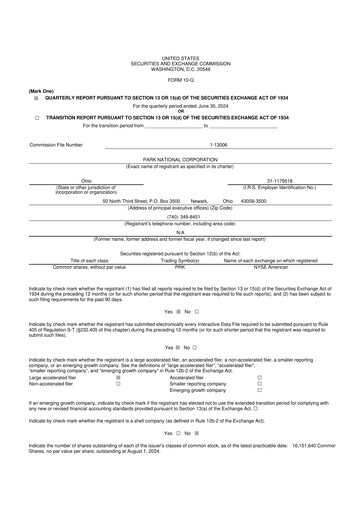 Thumbnail Park National Corp 10-Q Quarterly Report FY2024 