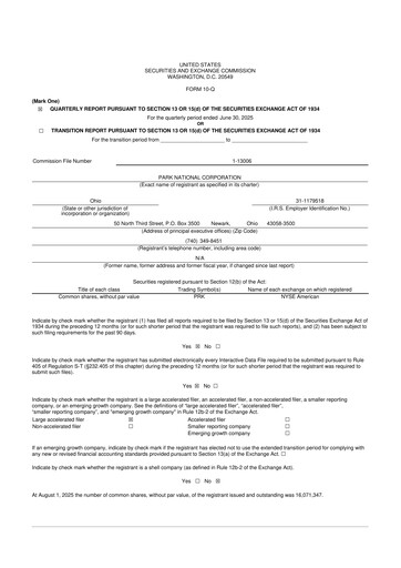 Thumbnail Park National Corp 10-Q Quarterly Report FY2025 