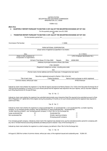 Thumbnail Park National Corp 10-Q Quarterly Report FY2026 