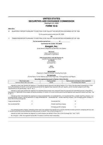 Thumbnail Axogen 10-Q Quarterly Report FY2022 