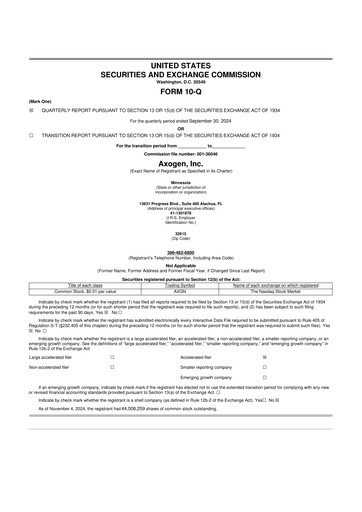 Thumbnail Axogen 10-Q Quarterly Report FY2024 