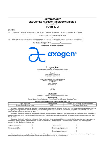 Thumbnail Axogen 10-Q Quarterly Report FY 