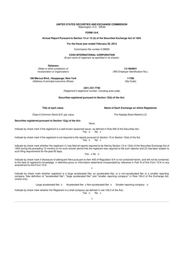Thumbnail Voxx International
 10-K Annual Report 2013