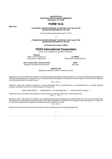 Thumbnail Voxx International
 10-Q Quarterly Report FY2017 