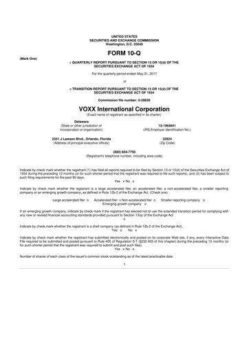Thumbnail Voxx International
 10-Q Quarterly Report FY2018 