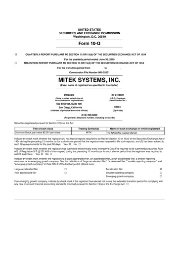 Thumbnail Mitek Systems
 10-Q Quarterly Report FY2019 