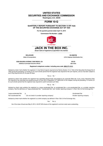 Thumbnail Jack in the Box
 10-Q Quarterly Report FY2014 