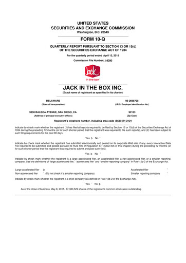 Thumbnail Jack in the Box
 10-Q Quarterly Report FY2015 