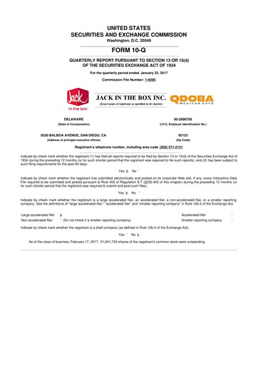 Thumbnail Jack in the Box
 10-Q Quarterly Report FY2017 