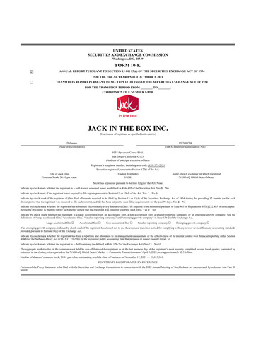 Thumbnail Jack in the Box
 10-K Annual Report 2021