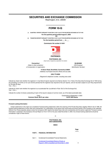 Thumbnail Photronics 10-Q Quarterly Report FY 