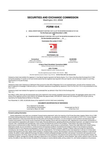 Thumbnail Photronics 10-K Annual Report 