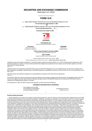 Thumbnail Photronics 10-K Annual Report 