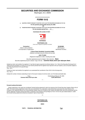 Thumbnail Photronics 10-Q Quarterly Report FY 