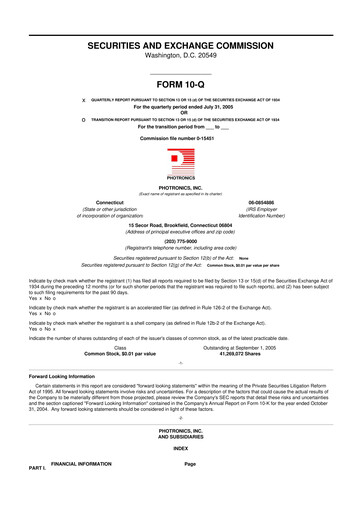 Thumbnail Photronics 10-Q Quarterly Report FY 