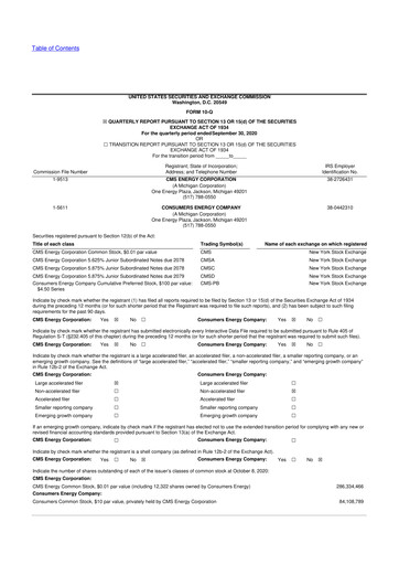 Miniature CMS Energy
 10-Q Rapport trimestriel 2020 