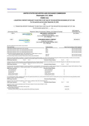 Thumbnail CMS Energy
 10-Q Quarterly Report FY2026 Q3
