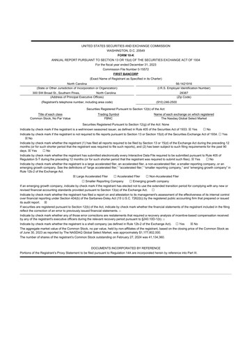 Thumbnail First Bancorp
 10-K Annual Report 2023