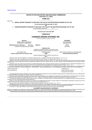 Thumbnail Cadence Design Systems 10-K Annual Report 2023