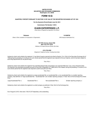 Thumbnail Icahn Enterprises
 10-Q Quarterly Report FY2012 