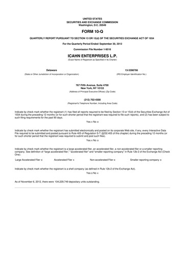 Thumbnail Icahn Enterprises
 10-Q Quarterly Report FY2012 