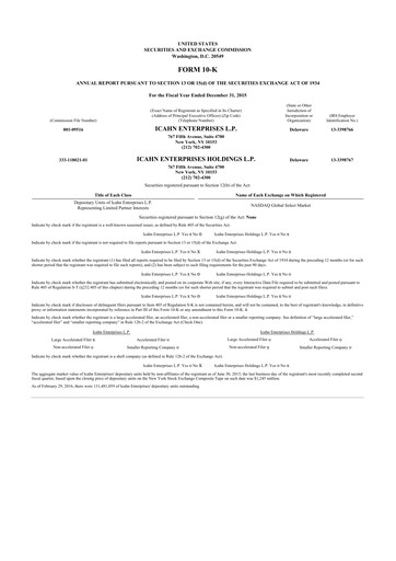 Thumbnail Icahn Enterprises
 10-K Annual Report 