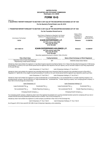 Thumbnail Icahn Enterprises
 10-Q Quarterly Report FY 