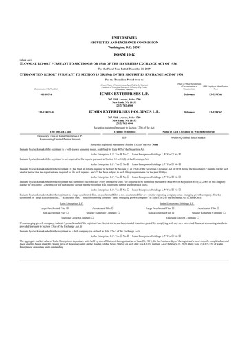 Thumbnail Icahn Enterprises
 10-K Annual Report 2019