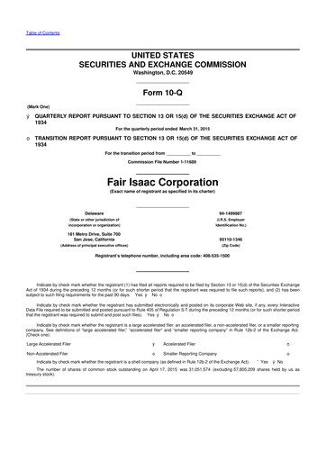 Thumbnail Fair Isaac (FICO) 10-Q Quarterly Report FY2015 