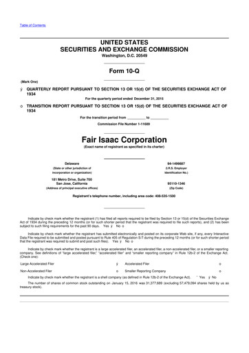 Thumbnail Fair Isaac (FICO) 10-Q Quarterly Report FY2016 