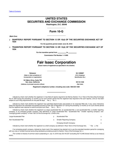 Thumbnail Fair Isaac (FICO) 10-Q Quarterly Report FY2018 