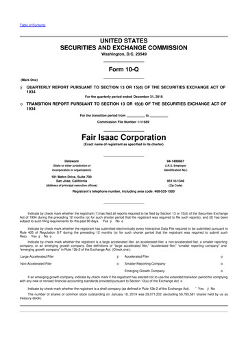 Thumbnail Fair Isaac (FICO) 10-Q Quarterly Report FY2019 