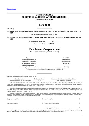 Thumbnail Fair Isaac (FICO) 10-Q Quarterly Report FY2020 
