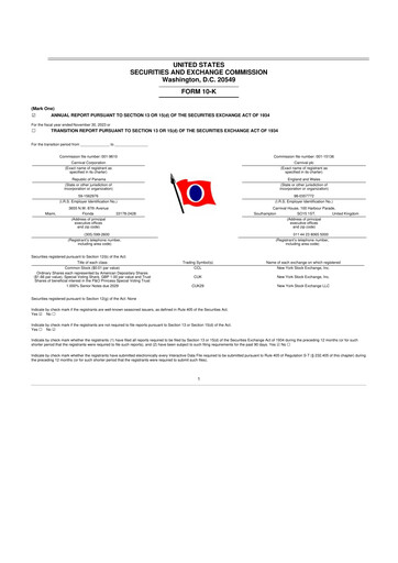 Thumbnail Carnival Corporation 10-K Annual Report 