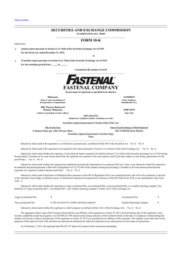 Thumbnail Fastenal 10-K Annual Report 2012