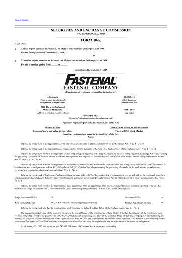 Thumbnail Fastenal 10-K Annual Report 2014