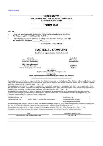 Vorschaubild Fastenal 10-Q Quartalsbericht 2017 