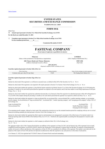 Thumbnail Fastenal 10-K Annual Report 2021