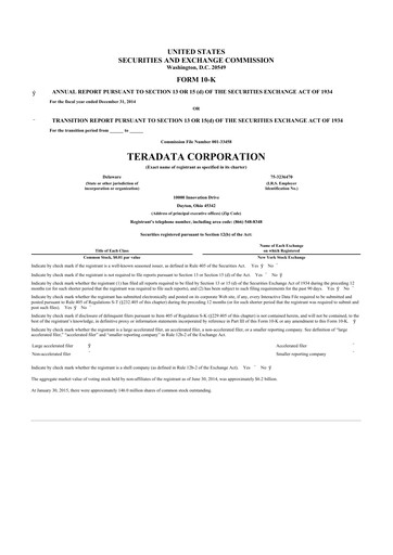 Thumbnail Teradata 10-K Annual Report 2014