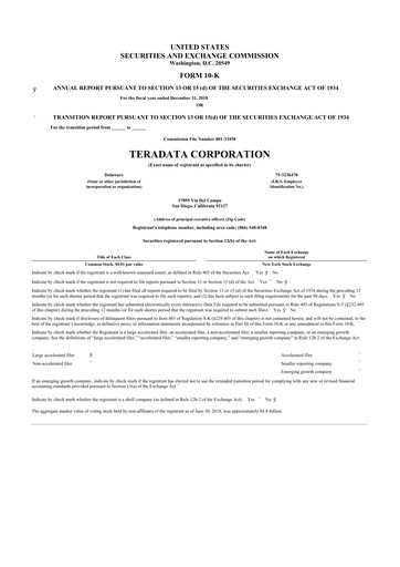 Thumbnail Teradata 10-K Annual Report 2018