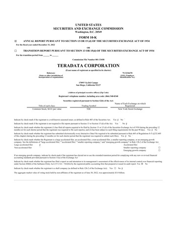 Thumbnail Teradata 10-K Annual Report 2022