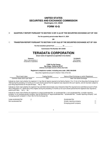 Thumbnail Teradata 10-Q Quarterly Report FY2024 